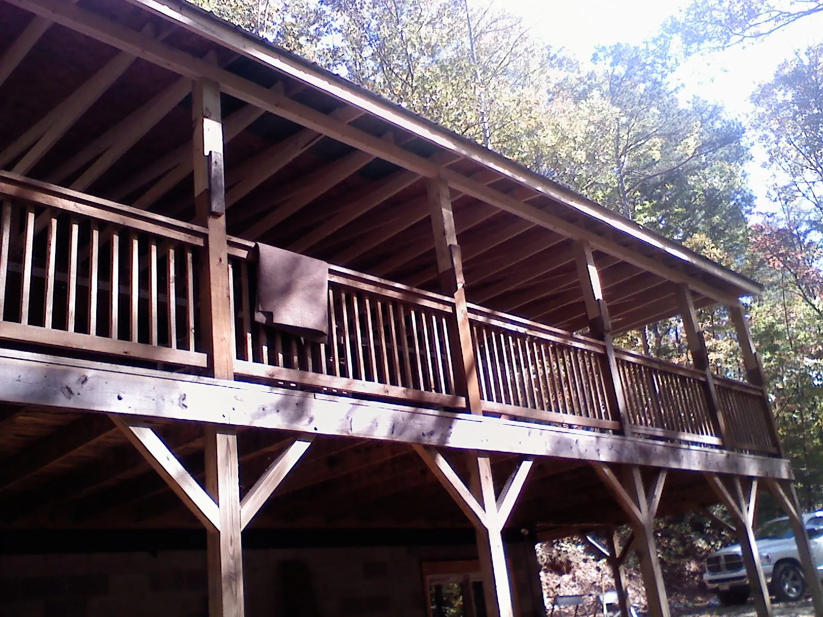 Timber framing under a new elevated porch and deck — Roof Leak Repair in Grantham by Roofing Brothers